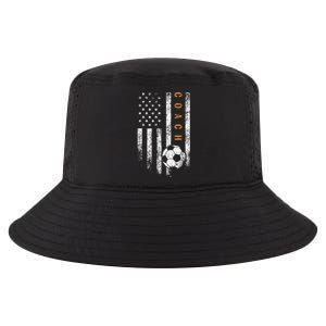 Soccer Coach American Flag Design Soccer Trainer Coaching Cool Comfort Performance Bucket Hat