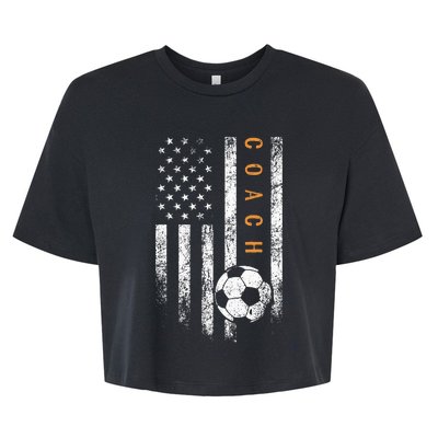 Soccer Coach American Flag Design Soccer Trainer Coaching Bella+Canvas Jersey Crop Tee