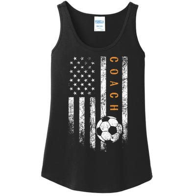 Soccer Coach American Flag Design Soccer Trainer Coaching Ladies Essential Tank