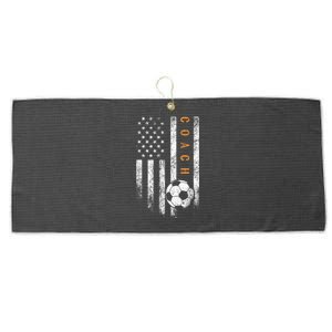 Soccer Coach American Flag Design Soccer Trainer Coaching Large Microfiber Waffle Golf Towel