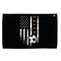 Soccer Coach American Flag Design Soccer Trainer Coaching Grommeted Golf Towel