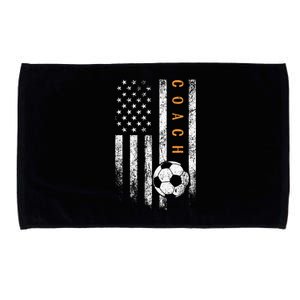 Soccer Coach American Flag Design Soccer Trainer Coaching Microfiber Hand Towel