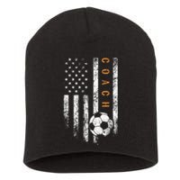 Soccer Coach American Flag Design Soccer Trainer Coaching Short Acrylic Beanie