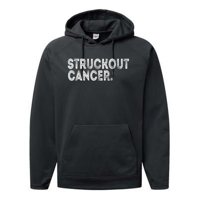 Struckout Cancer Awareness Walk Baseball For Men Women Performance Fleece Hoodie