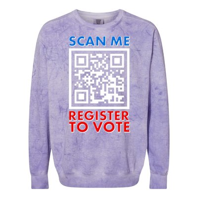 Scan Me QR Code Register To Vote Colorblast Crewneck Sweatshirt