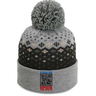 Scan Me QR Code Register To Vote The Baniff Cuffed Pom Beanie