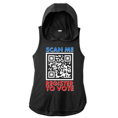 Scan Me QR Code Register To Vote Ladies PosiCharge Tri-Blend Wicking Draft Hoodie Tank