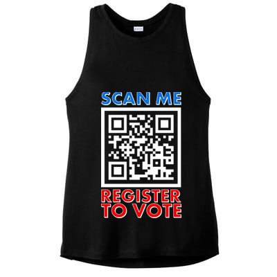 Scan Me QR Code Register To Vote Ladies PosiCharge Tri-Blend Wicking Tank