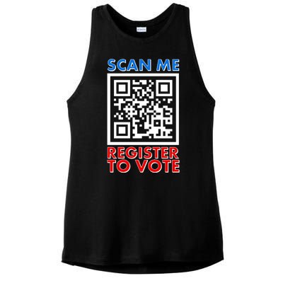 Scan Me QR Code Register To Vote Ladies PosiCharge Tri-Blend Wicking Tank