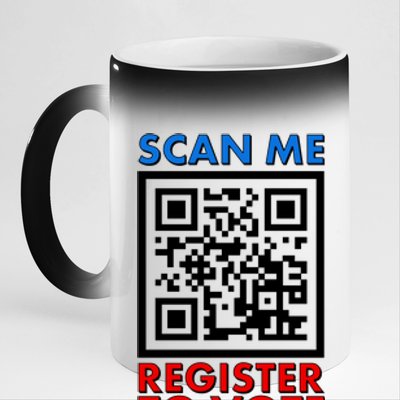 Scan Me QR Code Register To Vote 11oz Black Color Changing Mug