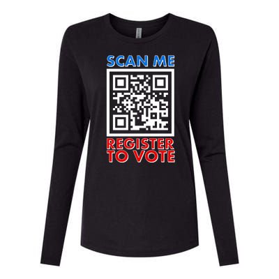 Scan Me QR Code Register To Vote Womens Cotton Relaxed Long Sleeve T-Shirt