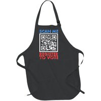 Scan Me QR Code Register To Vote Full-Length Apron With Pockets