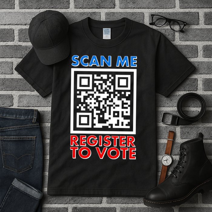 Scan Me QR Code Register To Vote Tall T-Shirt