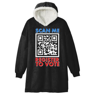 Scan Me QR Code Register To Vote Hooded Wearable Blanket