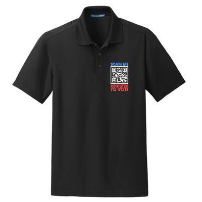 Scan Me QR Code Register To Vote Dry Zone Grid Polo