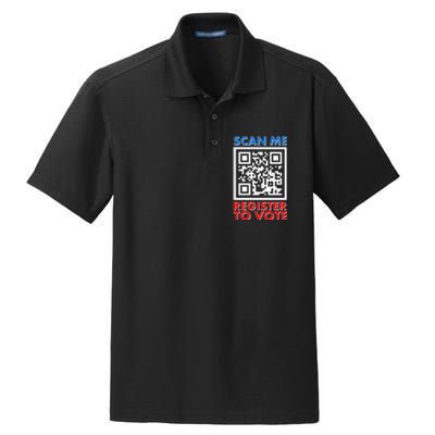 Scan Me QR Code Register To Vote Dry Zone Grid Polo