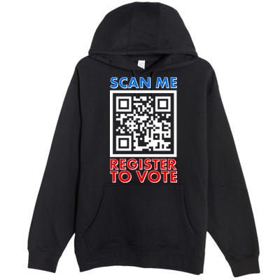 Scan Me QR Code Register To Vote Premium Pullover Hoodie