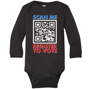 Scan Me QR Code Register To Vote Baby Long Sleeve Bodysuit