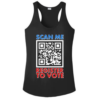 Scan Me QR Code Register To Vote Ladies PosiCharge Competitor Racerback Tank
