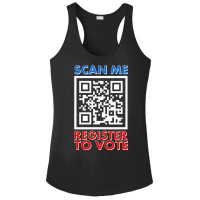 Scan Me QR Code Register To Vote Ladies PosiCharge Competitor Racerback Tank