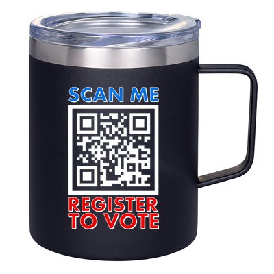 Scan Me QR Code Register To Vote 12oz Stainless Steel Coffee Mug