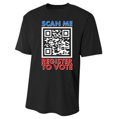 Scan Me QR Code Register To Vote Performance Sprint T-Shirt