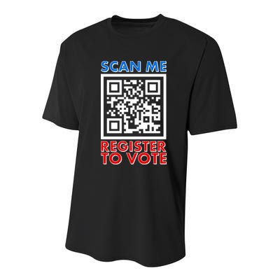 Scan Me QR Code Register To Vote Youth Performance Sprint T-Shirt