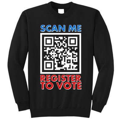 Scan Me QR Code Register To Vote Tall Sweatshirt