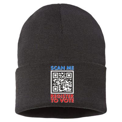 Scan Me QR Code Register To Vote Sustainable Knit Beanie