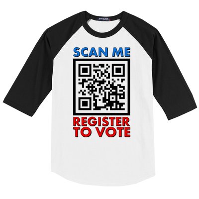 Scan Me QR Code Register To Vote Baseball Sleeve Shirt