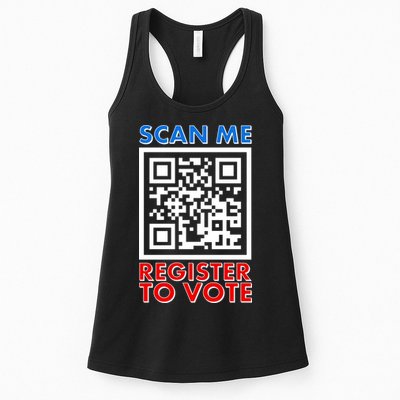 Scan Me QR Code Register To Vote Women's Racerback Tank