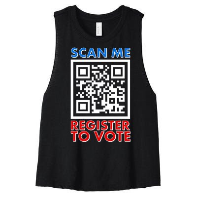 Scan Me QR Code Register To Vote Women's Racerback Cropped Tank