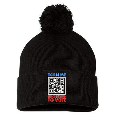 Scan Me QR Code Register To Vote Pom Pom 12in Knit Beanie