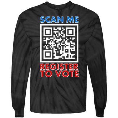 Scan Me QR Code Register To Vote Tie-Dye Long Sleeve Shirt