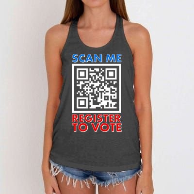 Scan Me QR Code Register To Vote Women's Knotted Racerback Tank