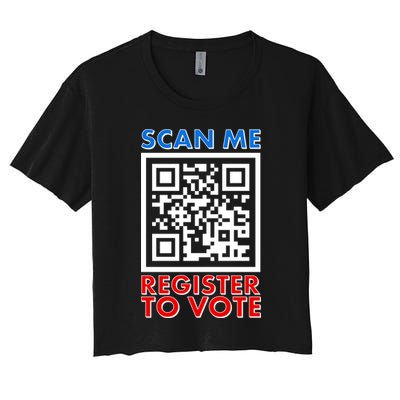 Scan Me QR Code Register To Vote Women's Crop Top Tee