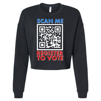 Scan Me QR Code Register To Vote Cropped Pullover Crew