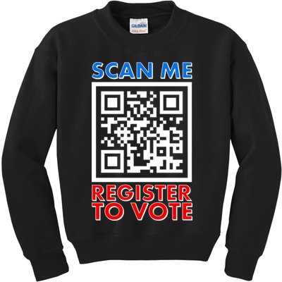 Scan Me QR Code Register To Vote Kids Sweatshirt