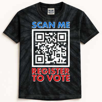 Scan Me QR Code Register To Vote Kids Tie-Dye T-Shirt