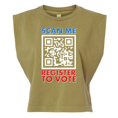 Scan Me QR Code Register To Vote Garment-Dyed Women's Muscle Tee