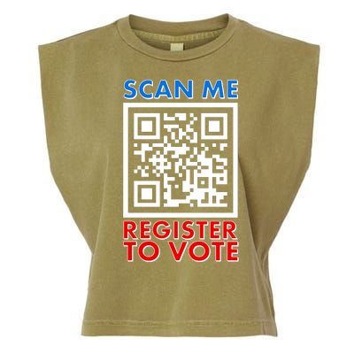 Scan Me QR Code Register To Vote Garment-Dyed Women's Muscle Tee