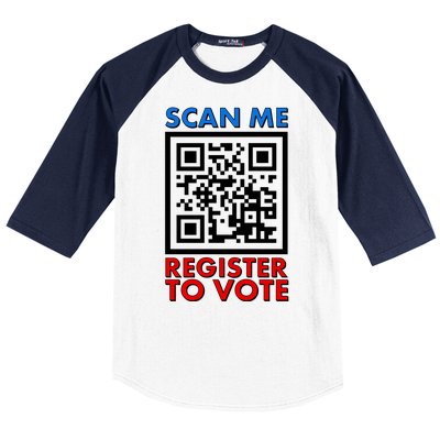 Scan Me QR Code Register To Vote Baseball Sleeve Shirt