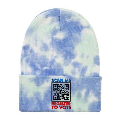 Scan Me QR Code Register To Vote Tie Dye 12in Knit Beanie