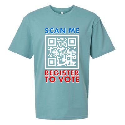 Scan Me QR Code Register To Vote Sueded Cloud Jersey T-Shirt