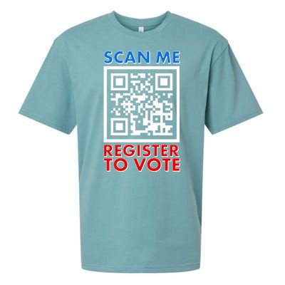 Scan Me QR Code Register To Vote Sueded Cloud Jersey T-Shirt