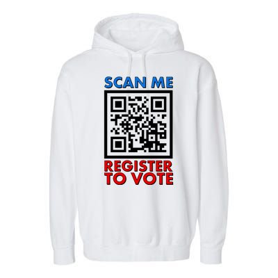 Scan Me QR Code Register To Vote Garment-Dyed Fleece Hoodie