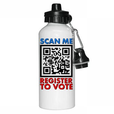 Scan Me QR Code Register To Vote Aluminum Water Bottle