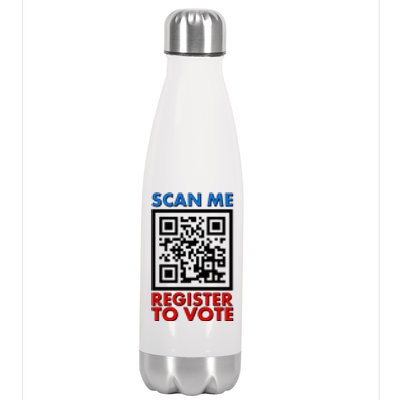 Scan Me QR Code Register To Vote Stainless Steel Insulated Water Bottle