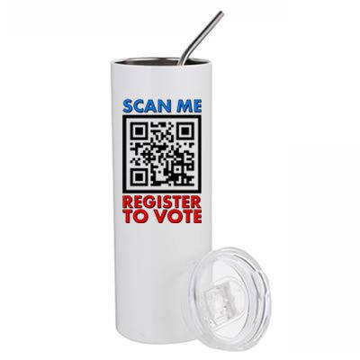 Scan Me QR Code Register To Vote Stainless Steel Tumbler