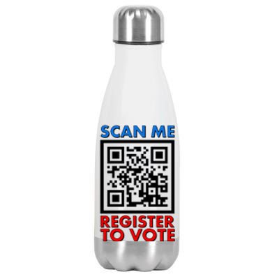 Scan Me QR Code Register To Vote Stainless Steel Insulated Water Bottle